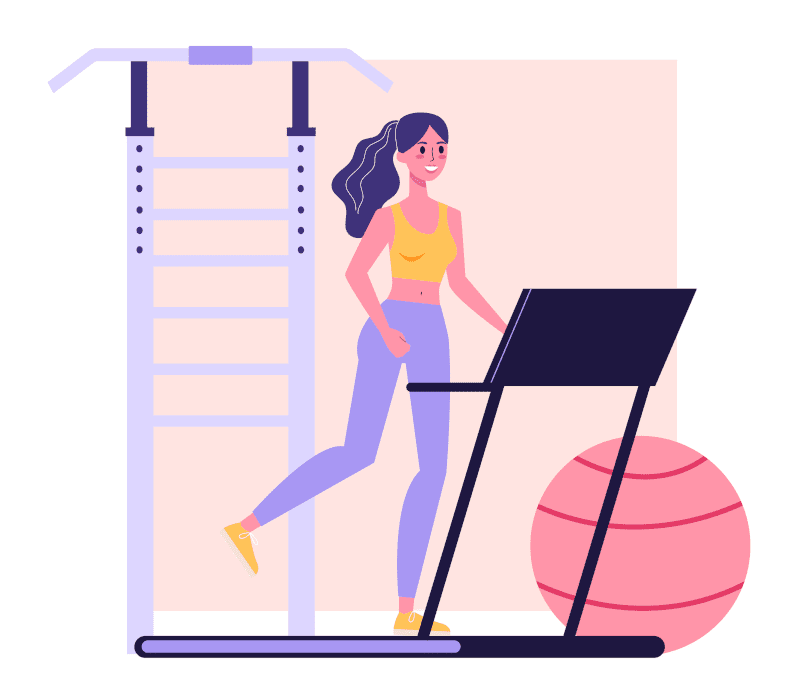 Woman on Treadmill - Exercise