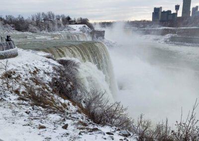 Frozen Niagara Falls visit after the alumni ate out at Hard Rock Cafe.