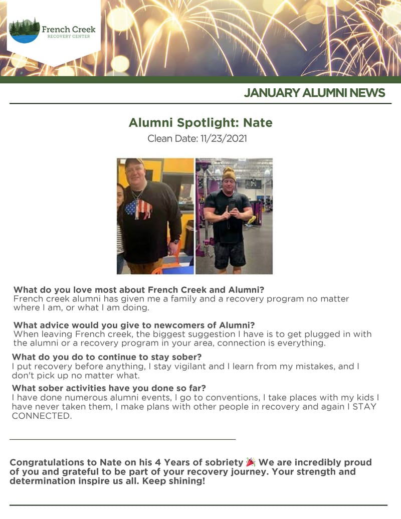 French Creek Recovery Center January 2026 Alumni Newsletter